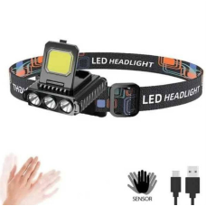 Ліхтар налобний LY-801 COB+XPE+2LED із сенсором