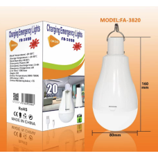 Лампочка Кемпінг із знімним акумулятором (18650) LED Emergency Bulb OKgo FA3820 20 Вт