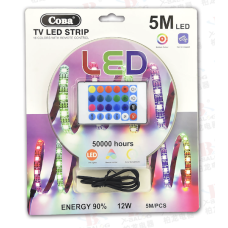 Світлодіодна стрічка для підсвічування LED Tape COBA CB5050 RGB (5 В + 5 м + USB + пульт + 16 кольорів)