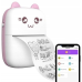 Міні принтер (Mini Printer) акумуляторний, термопринтер, Bluetooth Mini Cat ears.