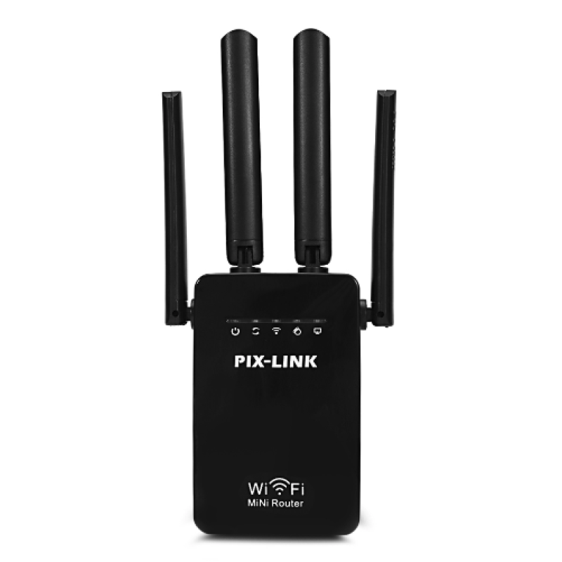 Wi-Fi Репітер/роутер PIX-LINK Repeator LV WR09 (Чорний) Wi-Fi Репітер/роутер PIX-LINK Repeator LV WR09 (Чорний)