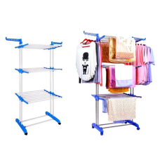 Багатоярусна сушарка для білизни з Колеса 19-Трубка Garment Rack / TW116