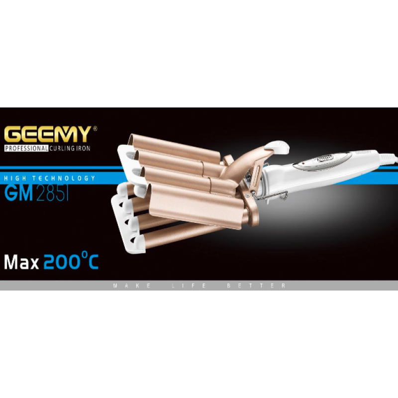 Плойка для завивання волосся п“ять хвиль Gemei GM2851 потрійна mm (5 Хвиля)