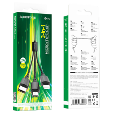 Кабель 3в1 (IP+Type C+Micro) Charging Cable BOROFONE BX72