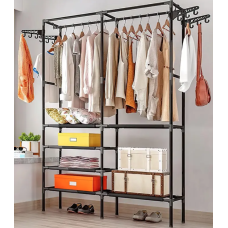 Вішалка для пальта та одягу 12-Трубка MultiFunctional Coat Rack / CR108 (108*36*175 см /чорний)