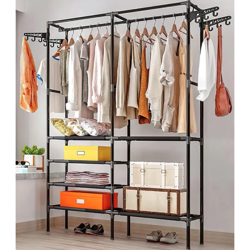 Вішалка для пальта та одягу 12-Трубка MultiFunctional Coat Rack / CR108 (108*36*175 см /чорний)
