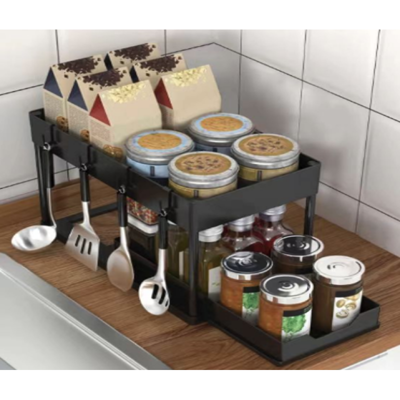 Стелаж для зберігання кухні Kitchen Storage Rack (чорний) / W516 Стелаж для зберігання кухні Kitchen Storage Rack (чорний) / W516