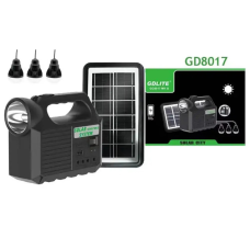 Портативна станція для заряджання GD 8017 MKII з 3 лампами та сонячною панеллю