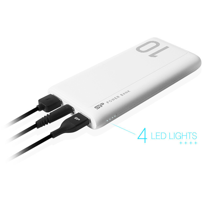 Повербанк Silicon Power GP15 10W 10000mAh White (SP10KMAPBKGP150W)