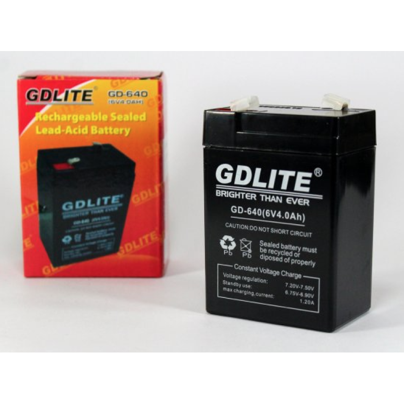 Аккумулятор Gd-Lite GD-640 (6В/4,0Ач) Аккумулятор Gd-Lite GD-640 (6В/4,0Ач)