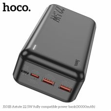 Зовнішній акумулятор, павербанк Hoco J101B Astute 22.5W 30000mAh Black