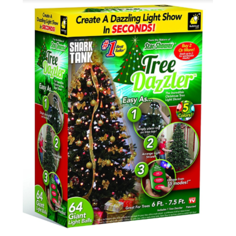 Новорічний світ для ялинки Star Shower Dazzle Tree РГБ 64ламп (Прикраса всієї ялинки відразу!)