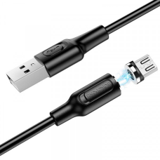 Кабель, Магнітный кабель, Borofone BX41 Amiable Magnetic Micro 2.4A 1m Black, microUSB