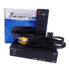 Цифровий тюнер, ресивер для прийому ефірних телеканалів Eurosky ES 17 DVB-T2