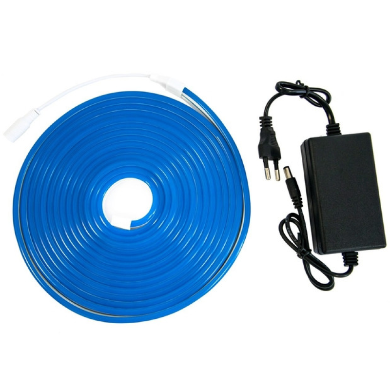 Силіконова LED NEON стрічка СИНЯ 5M Blue 12V-220V