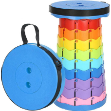 Складний табурет пластиковий круглий (Retractable Flex Stool) (43 см) / ART-0279