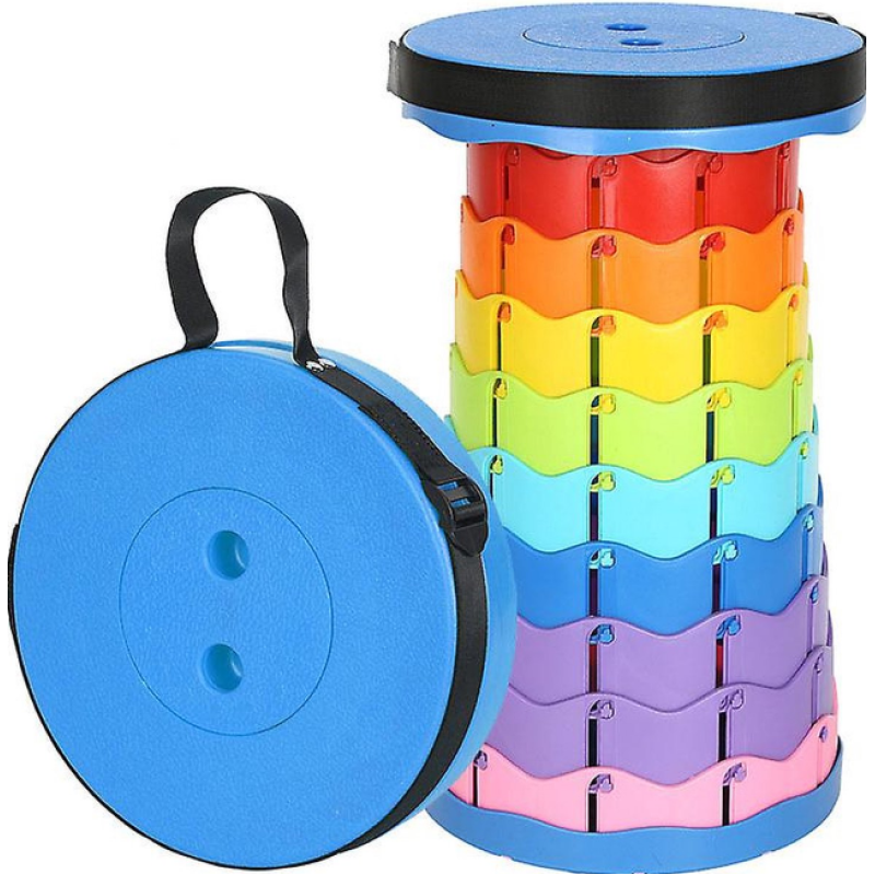 Складний табурет пластиковий круглий (Retractable Flex Stool) (43 см) / ART-0279