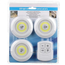 Набір з трьох LED-світильників на батарейках з пультом (3 шт.), BL-1012 COB