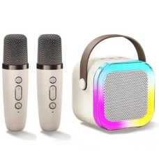 Караоке-колонка SPEAKER K12, дитяча,  бездротова з двома мікрофонами, з підсвічуванням