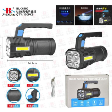 Ліхтарик ручний акумуляторний Bailong BL-X502, Надійний, Вологозахищений, COB LED