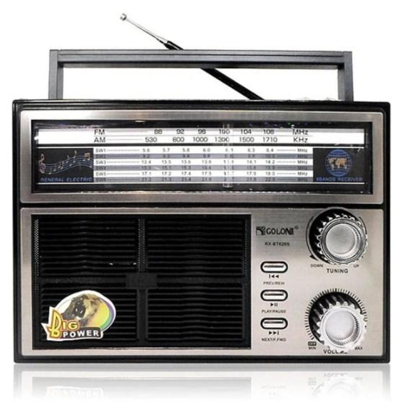 Радіоприймач, портативний акумуляторний USB Golon RX-626S BT Solar Bluetooth