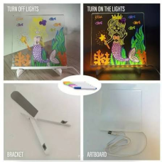 Дошка для письма (світиться в темряві) 20×20 см з кольоровою ручкою DIY Writing Board / DIY2020‑1
