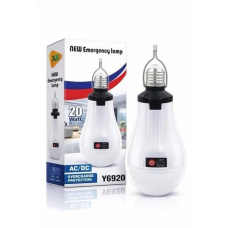 Лампочка, світильник акумуляторний Y-6920 з гачком, 20Вт, Е27, зарядка USB