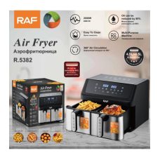 Аерогриль з двома ящиками Air Fryer R.5382 Сенсорний екран 4,5л+4,5л (2000Вт)
