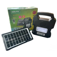 Портативна зарядна станція GD-Lite GD-1000A із сонячною панеллю (3 лампочки, FM, Bluetooth)