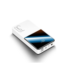Зовнішній акумулятор, повербанк PowerX Q500 білий 30000 mAh з LCD-дисплеєм, 2×USB