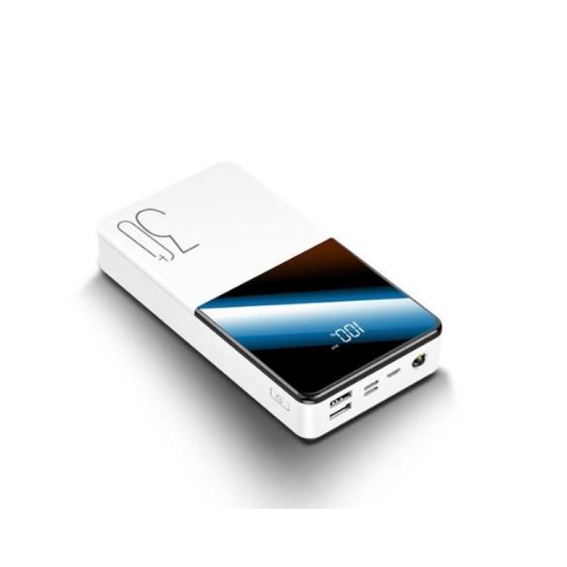 Зовнішній акумулятор, повербанк PowerX Q500 білий 30000 mAh з LCD-дисплеєм, 2×USB