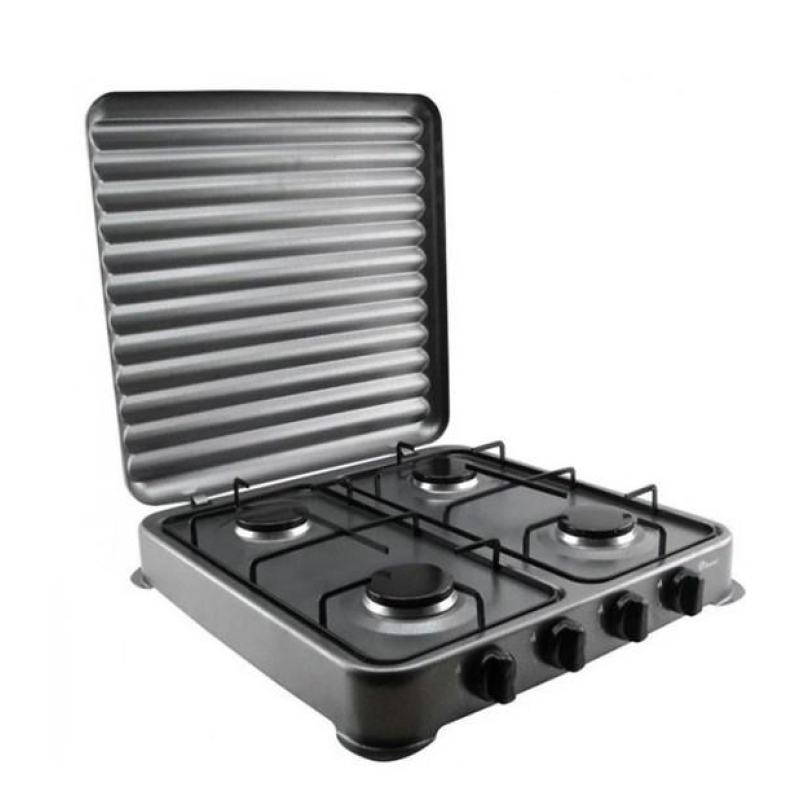 Газова плита Domotec MS 6604, 4 конфорки сіра