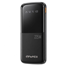 Мобільна батарея павербанк AWEI P10K (10000 mAh, 22.5W), колір чорний, розмір: 145* 69 *16 мм.