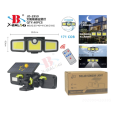 Вуличний ліхтар із сонячною панеллю та датчиком руху Solar Wall Lamp X-BAIL JD-2959