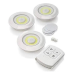 Набір з трьох LED-світильників на батарейках з пультом (3 шт.), BL-1012 COB