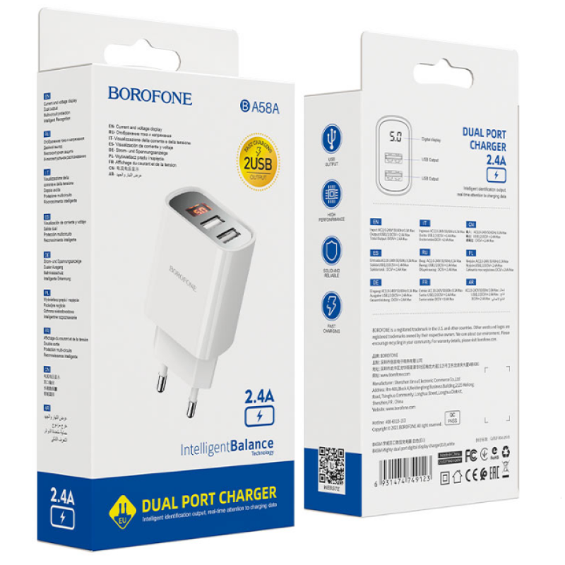 Зарядка BA58A Mighty Dual Port Digital Display Charger (EU) = Зарядка BA58A Mighty Dual Port Digital Display Charger (EU) =