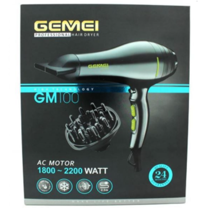 Фен GEMEI GM100 (2200W AC Motor)