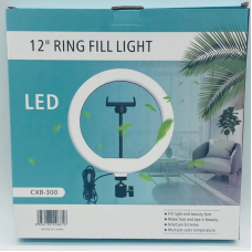 Кільцева LED лампа CXB300 із тримачем для телефону 30см із живленням від USB