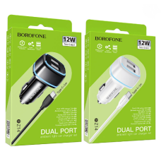 Заряджання Адаптер BZ14 Max Dual Port Ambient Light Car Charger BOROFONE