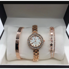 Годинник GIFTBOX G1002 (2 рожевого золота / 1 золото / 2 срібла)
