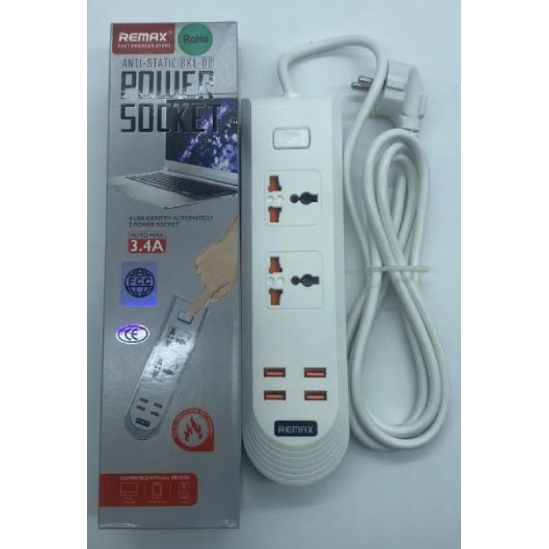 Мережевий подовжувач Anti-Static BKL-08 Power Socket (3-роз“єму/4-USB/3.4A) Мережевий подовжувач Anti-Static BKL-08 Power Socket (3-роз“єму/4-USB/3.4A)