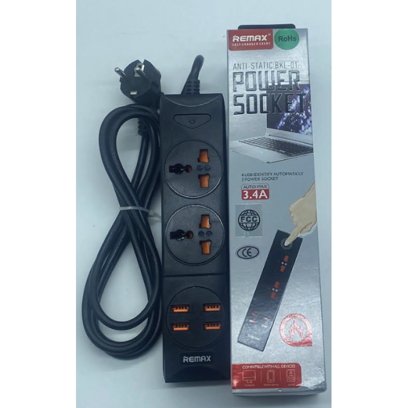 Мережевий подовжувач Anti-Static BKL-01 Power Socket (3-роз“єму/4-USB/3.4A) Мережевий подовжувач Anti-Static BKL-01 Power Socket (3-роз“єму/4-USB/3.4A)
