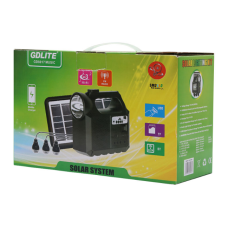 Портативна зарядна станція GD-Lite GD8017 із сонячною панеллю (3 лампочки, FM, Bluetooth)