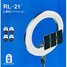 Кільцева LED лампа RL21 пульт (3 кріплення для телефону 54см з живленням від 220V