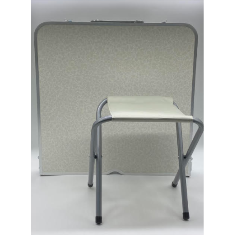 Стіл для пікніка з 4 стільцями Folding Table (60х120 см) срібло