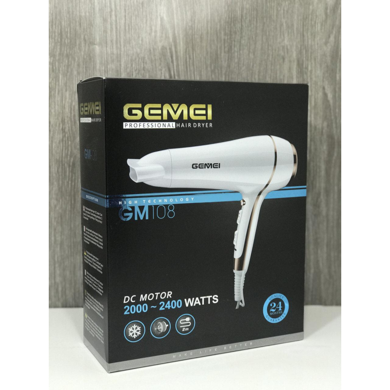 Фен GEMEI GM108 2400Вт (12шт)