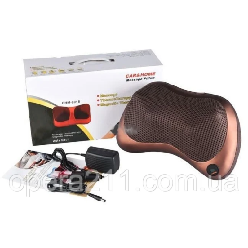 Масажна подушка Massage Pillow 8028 (Car&Home) (8роликів/12В+220В)