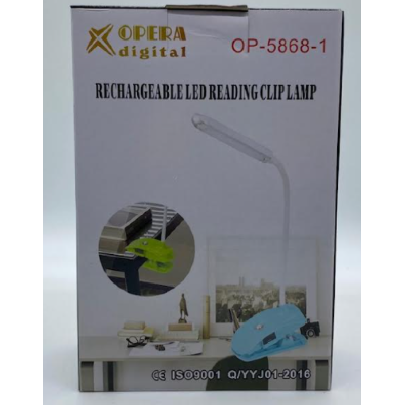 Настільна лампа акумуляторна Yajia YJ5868-1 11 SMD на прищіпці Настільна лампа акумуляторна Yajia YJ5868-1 11 SMD на прищіпці