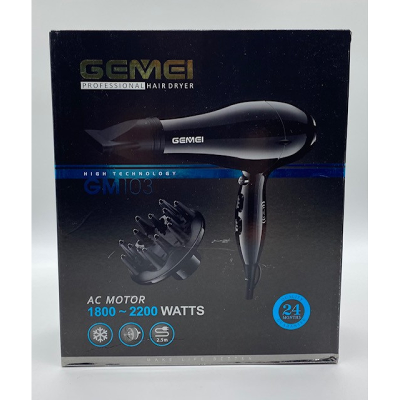 Фен GEMEI GM103 (AC Motor 2200Вт) (24шт)