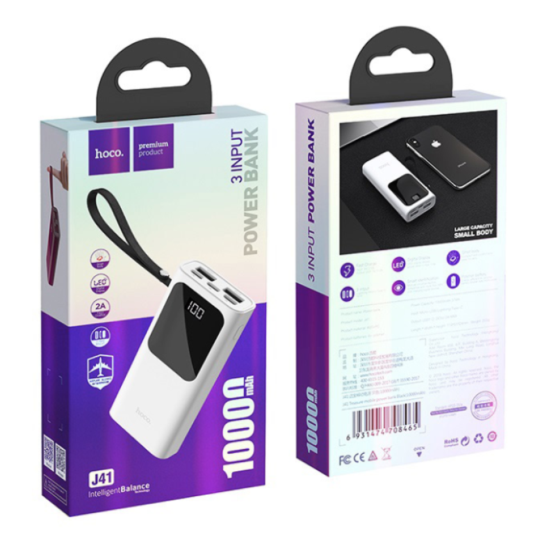 PowerBank HOCO J41 (2A — Екран -- 3Input) (10000MAH) (63 шт.)